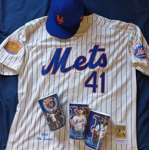 1969 New York Mets Tom Seaver jersey 2XL w/free Mets fitted and Mets cups/helmet